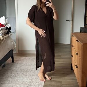 Chic Brown Swim Cover-Up